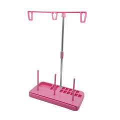 Ev Tipi Dikiş Makine Çardağı 3'lü İplik Sehpası Metal Pembe