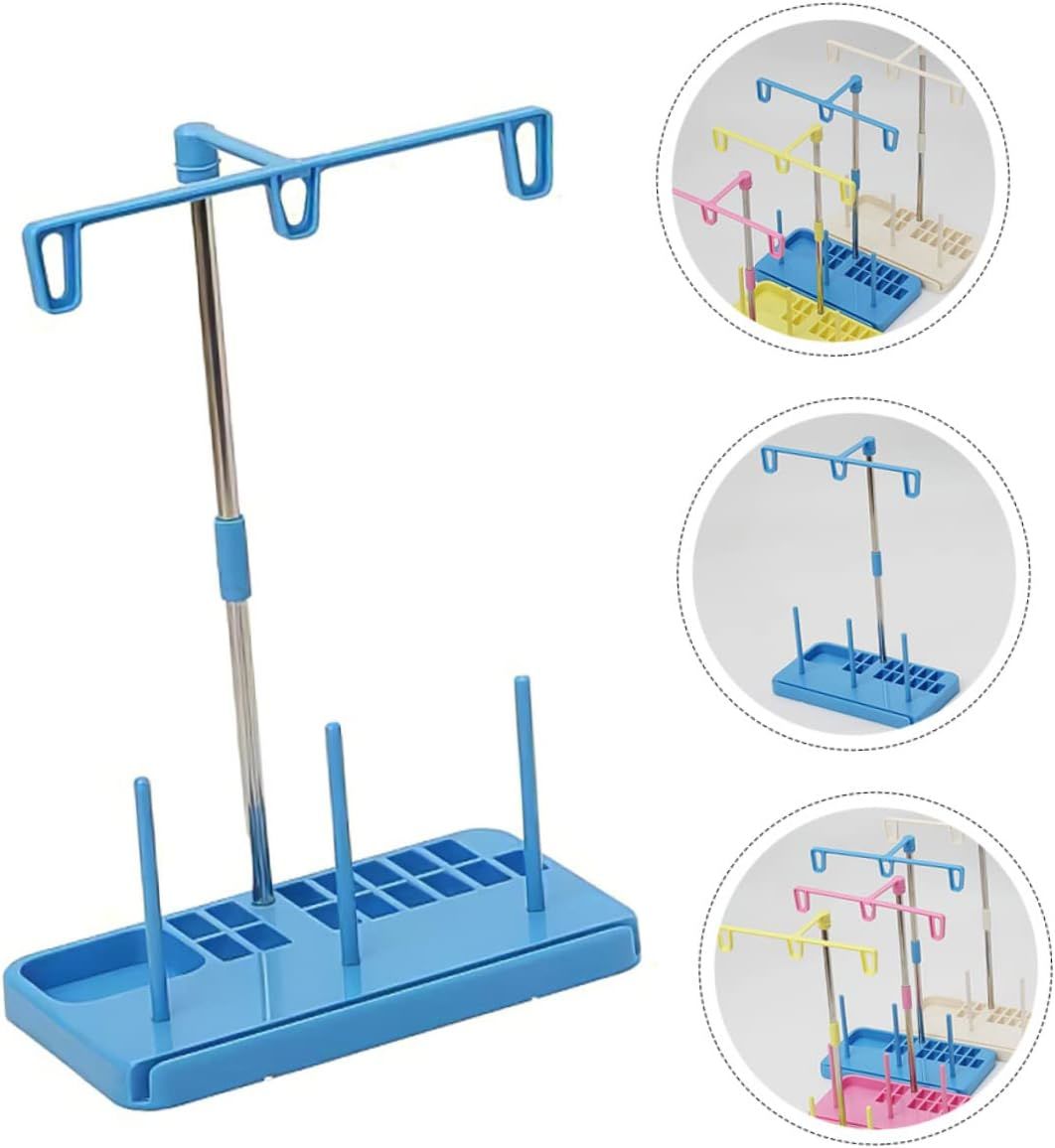 Ev Tipi Dikiş Makine Çardak 3'lü İplik Sehpası Metal Mavi