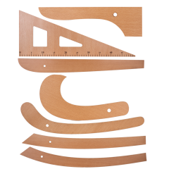 Riga Cetvel Takımı 7 Parça Ahşap